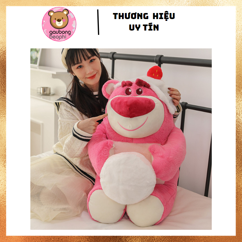 Gấu Dâu Ôm Bánh Kem Hàng Cao Cấp
