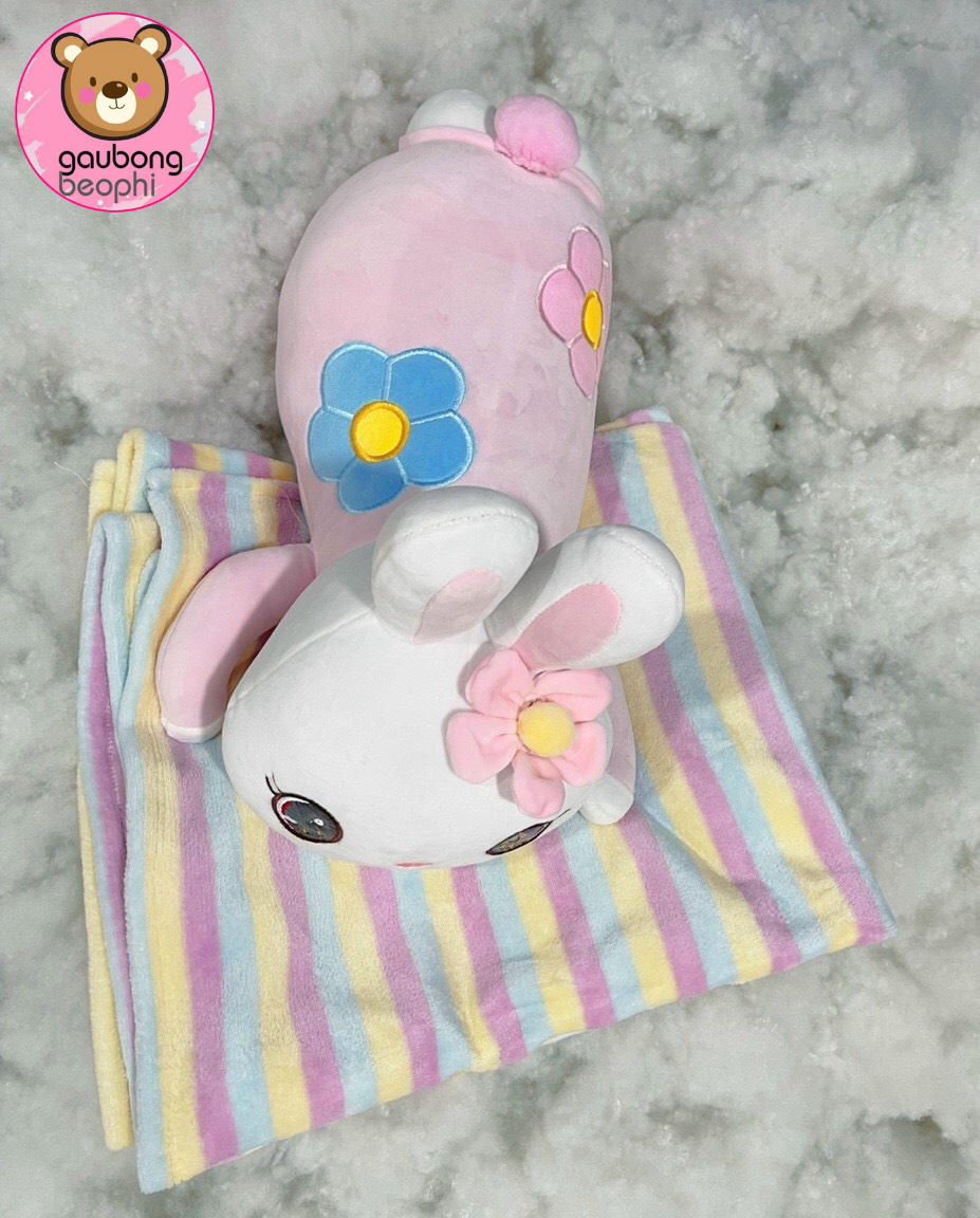 GỐI MỀN THỎ THIÊU BÔNG CAO CẤP