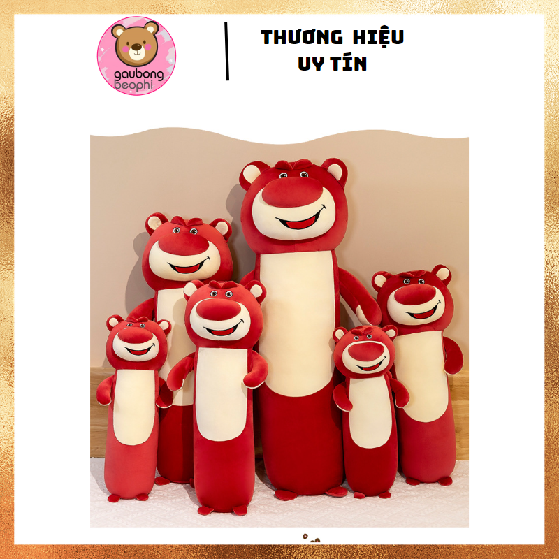 Gối Ôm Gấu Dâu Đứng Đỏ Đô Hàng Cao Cấp