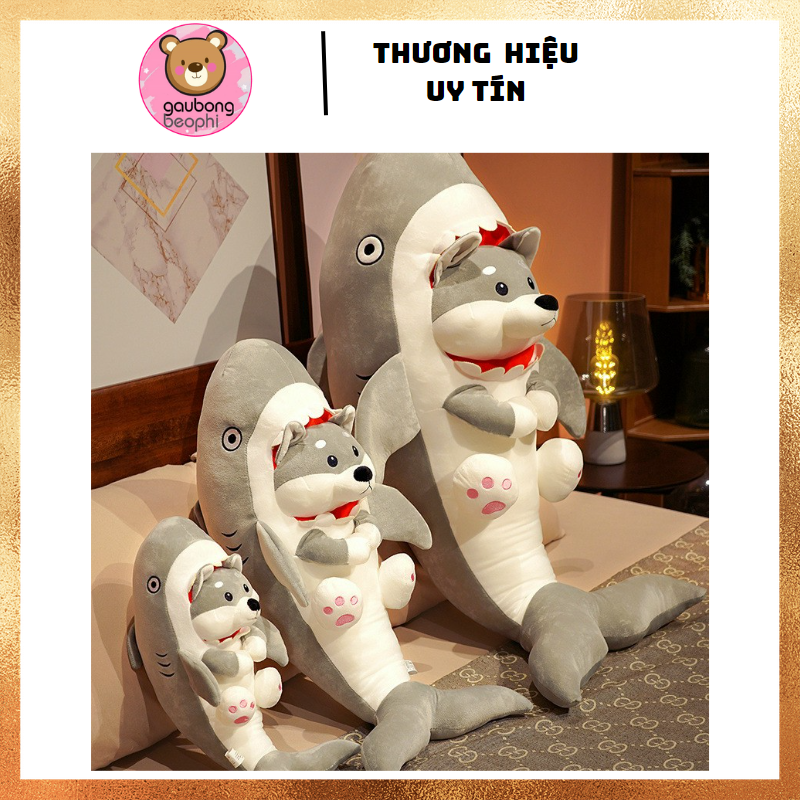 Thú Bông Chó Husky mặc áo cá mập
