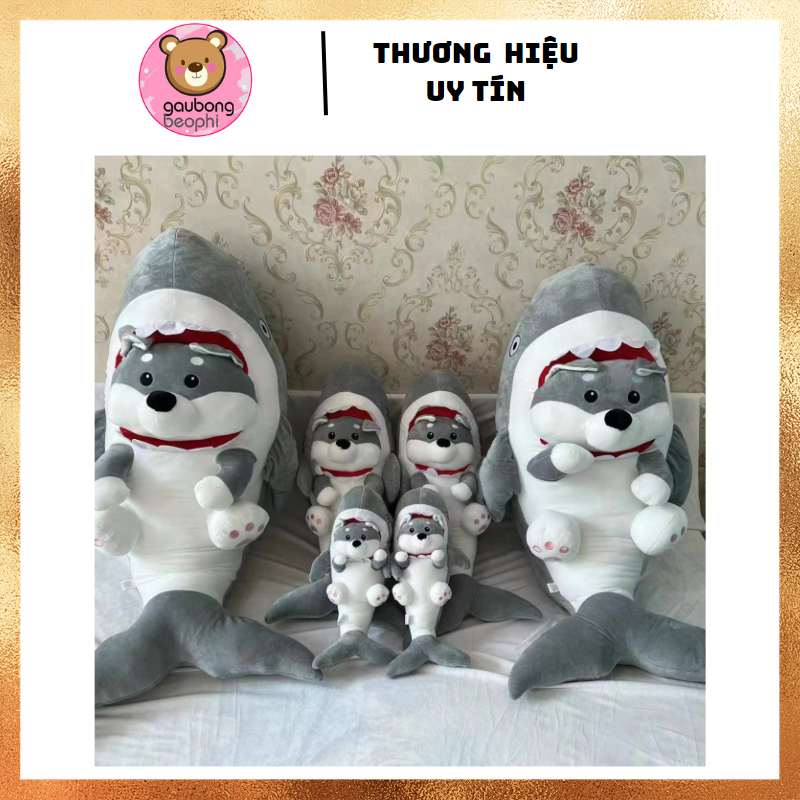 Thú Bông Chó Husky mặc áo cá mập