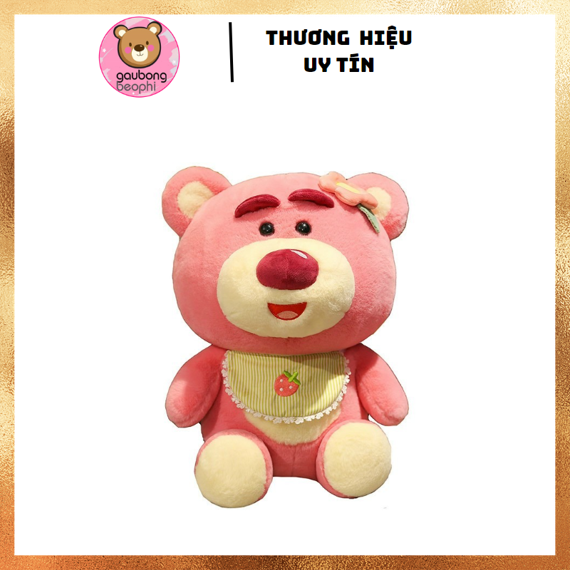 THÚ BÔNG GẤU DÂU NGỒI MẶC YẾM HÀNG CAO CẤP