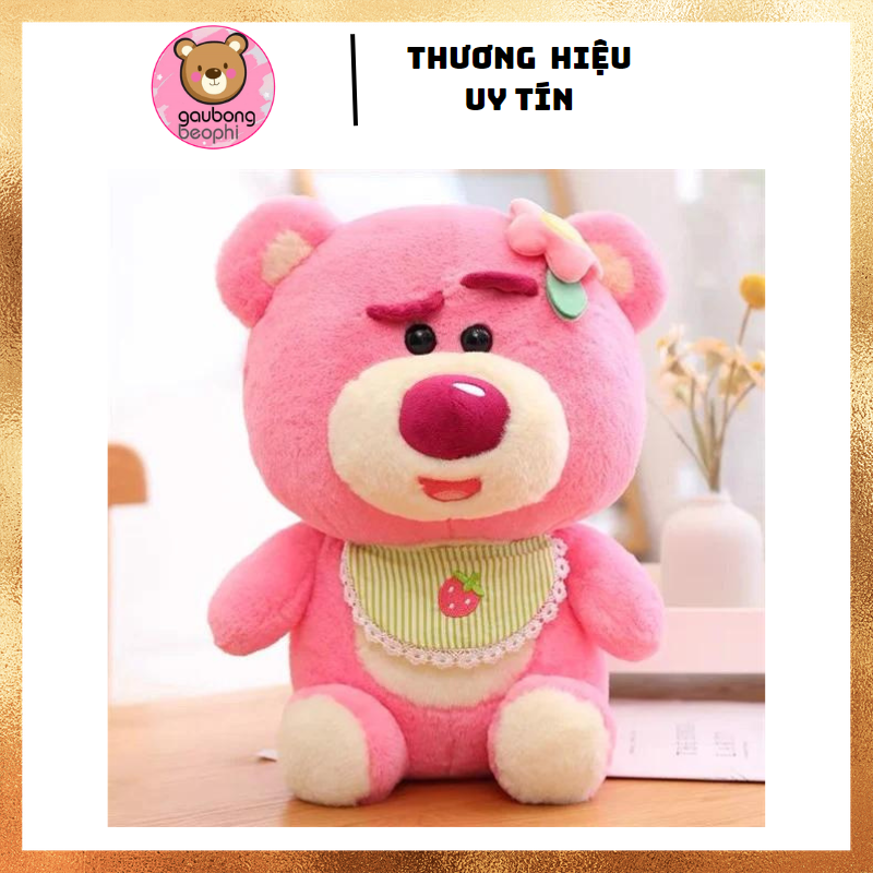 THÚ BÔNG GẤU DÂU NGỒI MẶC YẾM HÀNG CAO CẤP