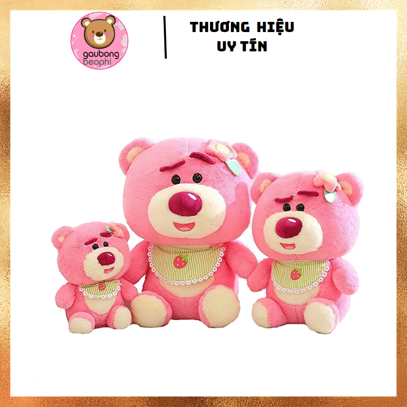 THÚ BÔNG GẤU DÂU NGỒI MẶC YẾM HÀNG CAO CẤP