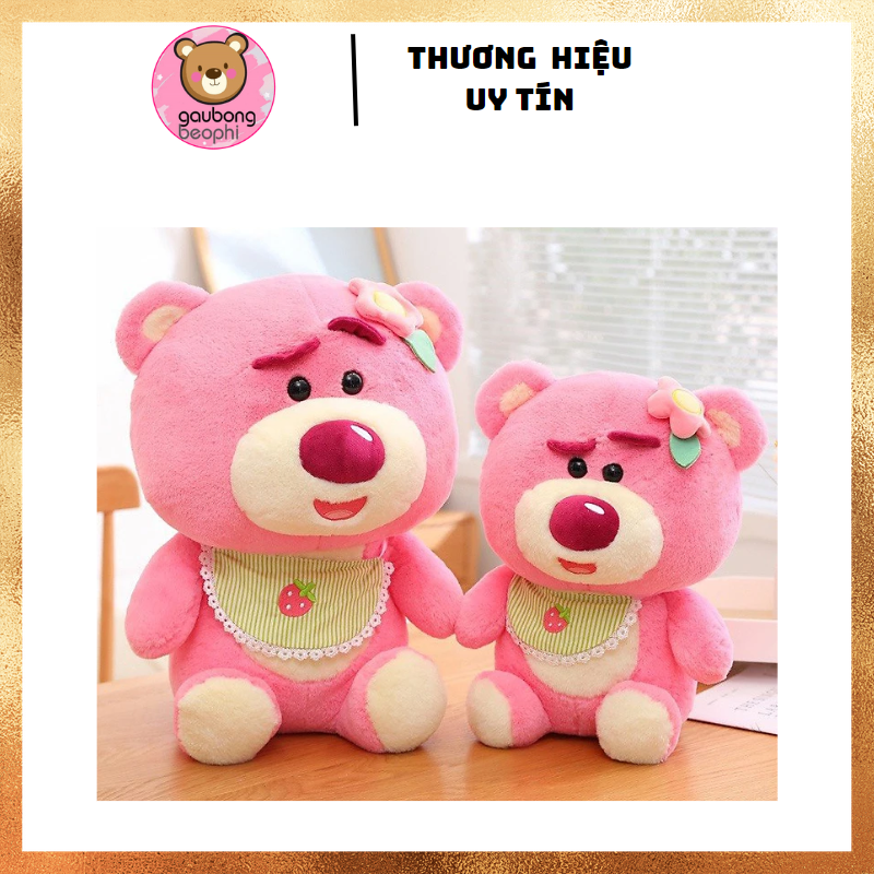 THÚ BÔNG GẤU DÂU NGỒI MẶC YẾM HÀNG CAO CẤP