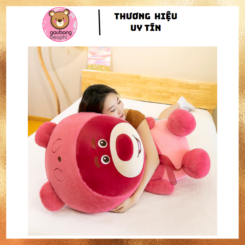 THÚ BÔNG GẤU LOTSO ĐỘI MŨ ĐỎ HÀNG CAO CẤP