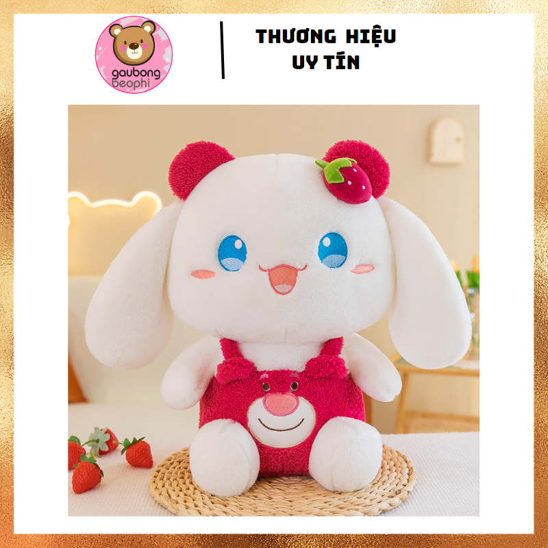 Thú Bông Thỏ Ngồi Mặc Áo Dâu Hàng Cao Cấp