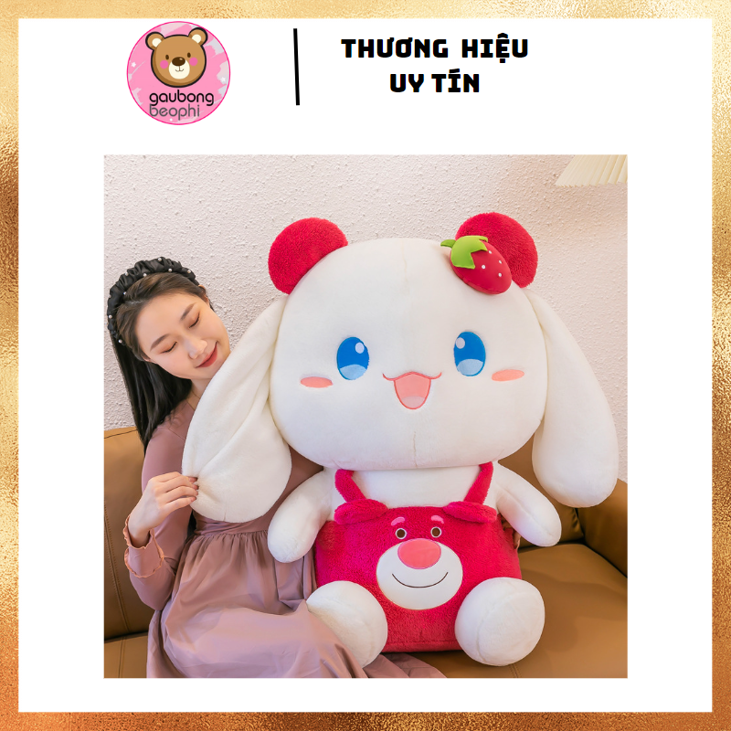 Thú Bông Thỏ Ngồi Mặc Áo Dâu Hàng Cao Cấp