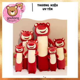 Gối Ôm Gấu Dâu Đứng Đỏ Đô Hàng Cao Cấp