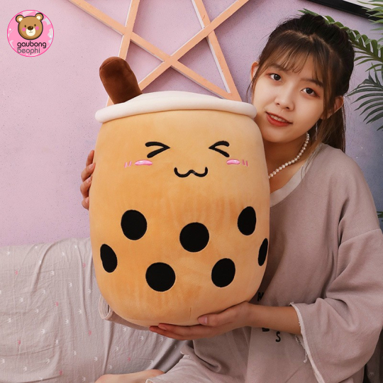 Gối Ôm Ly Trà Sữa Nâu