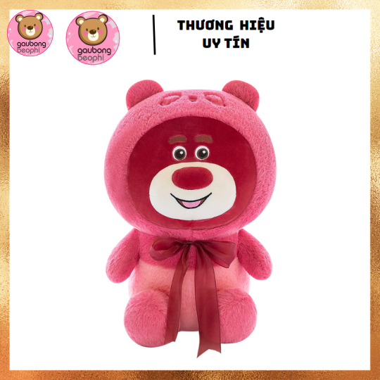 THÚ BÔNG GẤU LOTSO ĐỘI MŨ ĐỎ HÀNG CAO CẤP